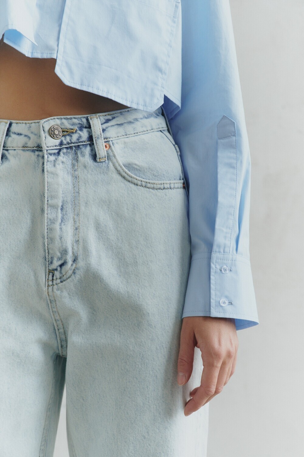 Short blue shirt